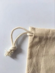 Organic Reusable Produce, Cotton Muslin Drawstrings Bags Best for Vegetables, Bread or Laundry, Large