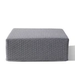 Outdoor Garden Patio Embroidered Cotton-padded Square Waterproof UV Resistant Removable Cover Coffee Table with No Frame Design