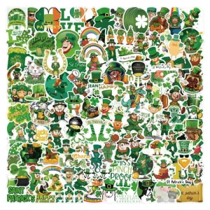 100 Pack St. Patricks Day Stickers for Laptop Water Bottle Envelopes Crafts Scrapbooking,Cute Stickers for Kids Teens Adults