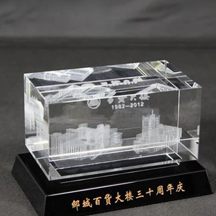 Panoramic building ship customized engraving 3D model custom crystal crafts