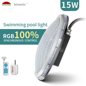 par56 flat 15w Swimming Pool Light IP68 LED under water lamp Private Mode ,FLAT ABS PAR56 LED POOL LIGHT 12v
