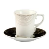 Pearl white matte porcelain bulk puer flower pink traditional chinese customize tea cup and saucer set