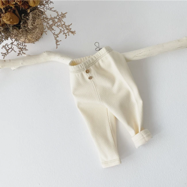 PHB 11618 simple design solid color leggings fall winter baby toddler plain pants 2020