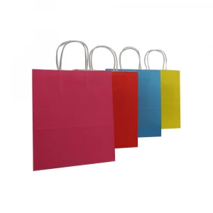 Plain Pinky Color Ptinted Factory Price Kraft Paper Gift Bag