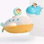 plastic baby bath Boat toy set Pool Toy Wind Up Submarine Squirts with Propeller for children bath toys