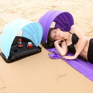 Pop Up Portable Adjustable Lycra Beach Sun Shade Canopy Face UV Protection Instant Outdoor Tent  Shelter With Sleeping Mattress