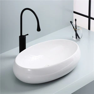 Popular modern porcelain wash basin  sanitary ware ceramic water counter top basin