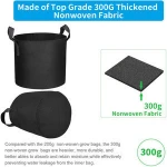 Premium Grow Bags  Heavy Duty Nonwoven Fabric Plants Pots 10 Gallon Grow Bags