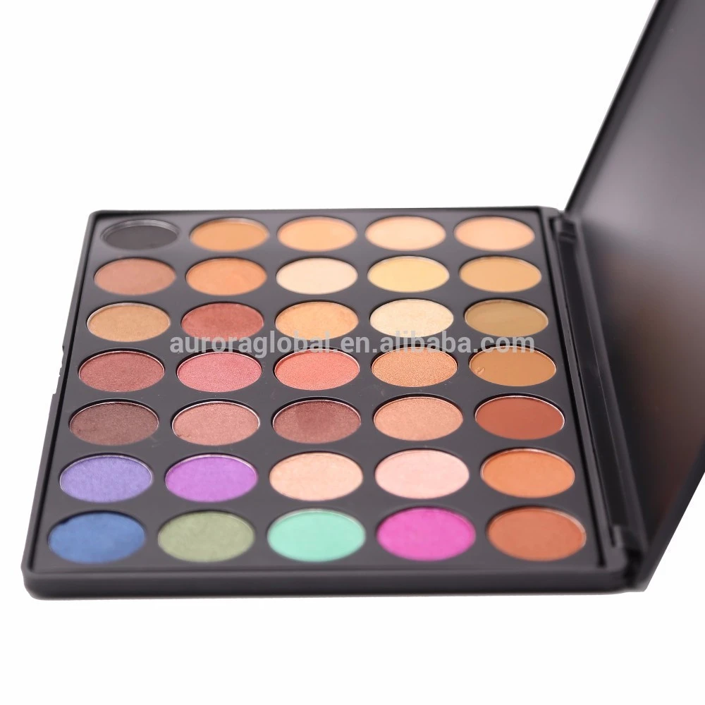 Private Label Professional Waterproof Matte Shimmer 35 Colors Highly Pigmented Plastic Palette Eyeshadow