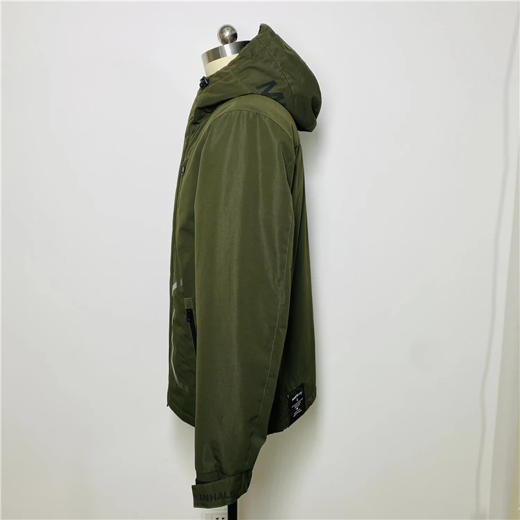 Professional Manufacturer Cheap Price Hot Selling 100%Polyester Dark Green Waterproof Zipper MenS Padded Jacket