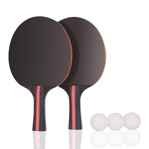 Professional Ping Pong Paddle Advanced training Table Tennis Racket with Carry Case, 7 ply Wooden Blade with Long Handle