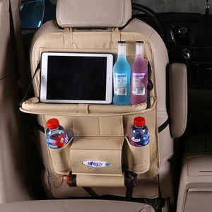 PU Leather Car Back Seat Organizer, Car-Styling Holder Multi-Pocket Stowing Tidying Storage Bag for Car SUV Truck Accessories