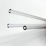 pyrex 6-15mm straight transparent borosilicate glass  drinking straws with logo