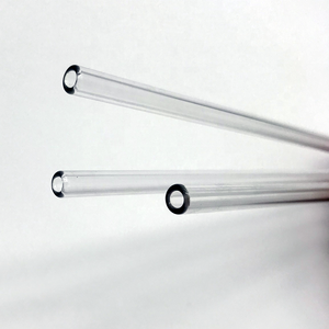 pyrex 6-15mm straight transparent borosilicate glass  drinking straws with logo