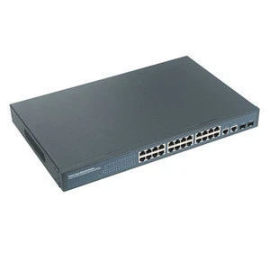 Realtek 1000Mbps Network 24 Ports Poe Ethernet Switch with 2 Gigabit Combo 48V for Hikvision IP Camera