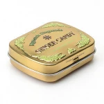 Rectangle small candy,chocolate,mint Use and Tinplate Metal Type tin box with hinged lid
