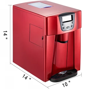 red 3 in 1 Countertop Ice Maker Water Dispenser 26 lbs per 24H Portable Ice Maker LCD Display Ice Machine
