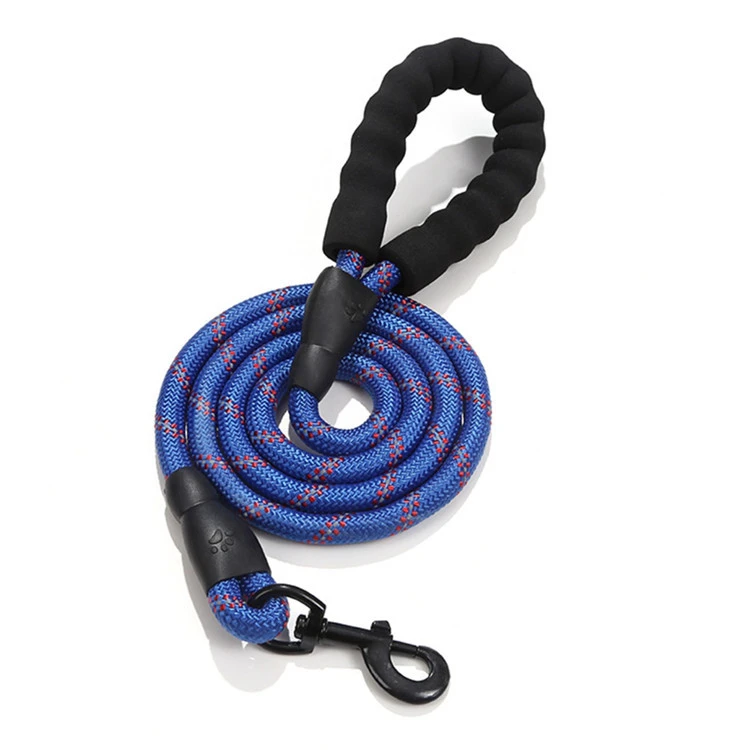 Reflective Nylon Pet Rope Leash with Padded Handle Custom Solid Dog Leash 1.2*150cm size