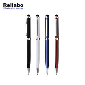 Reliabo Promotional Gift Custom Design 2 In 1 Business Screen Touch Metal Stylus Pen With Logo