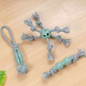 Rena Pet Rough Chew Designed Strong Interactive Play Reinforced Construction Polyester Cotton Rope with TPR