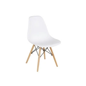 Restaurant Sillas PP Plastic Chair with Wood Legs Dining Chairs