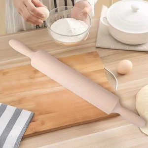 Rolling Pin Beech Wood Wax Free, Professional Dough Roller for Baking Pasta Pizza Fondant Cookie Noodles Bread, 15x2 inches