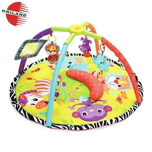 Round baby care play gym mat waterproof folding play mat with sides