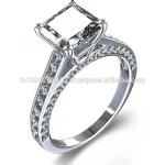 Round diamond engagement and wedding rings