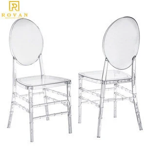 Rovan Furniture Crystal Clear Plastic Polycarbonate Tiffany Resin french louis chair Chiavari event rental acrylic ghost Chairs