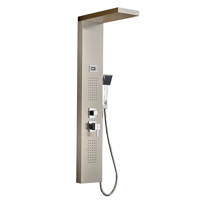 ROVATE 304 Stainless steel horizontal massage spray 2-setting hand shower waterfall wall mounted shower panel