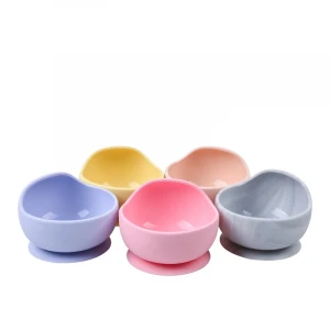 Safety and sanitary Baby Feeding Supplies Silicone Round Baby Bowl And Spoon Set