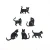 Import Set of 6 Metal Cat Bold Silhouettes Fridge Magnets from China