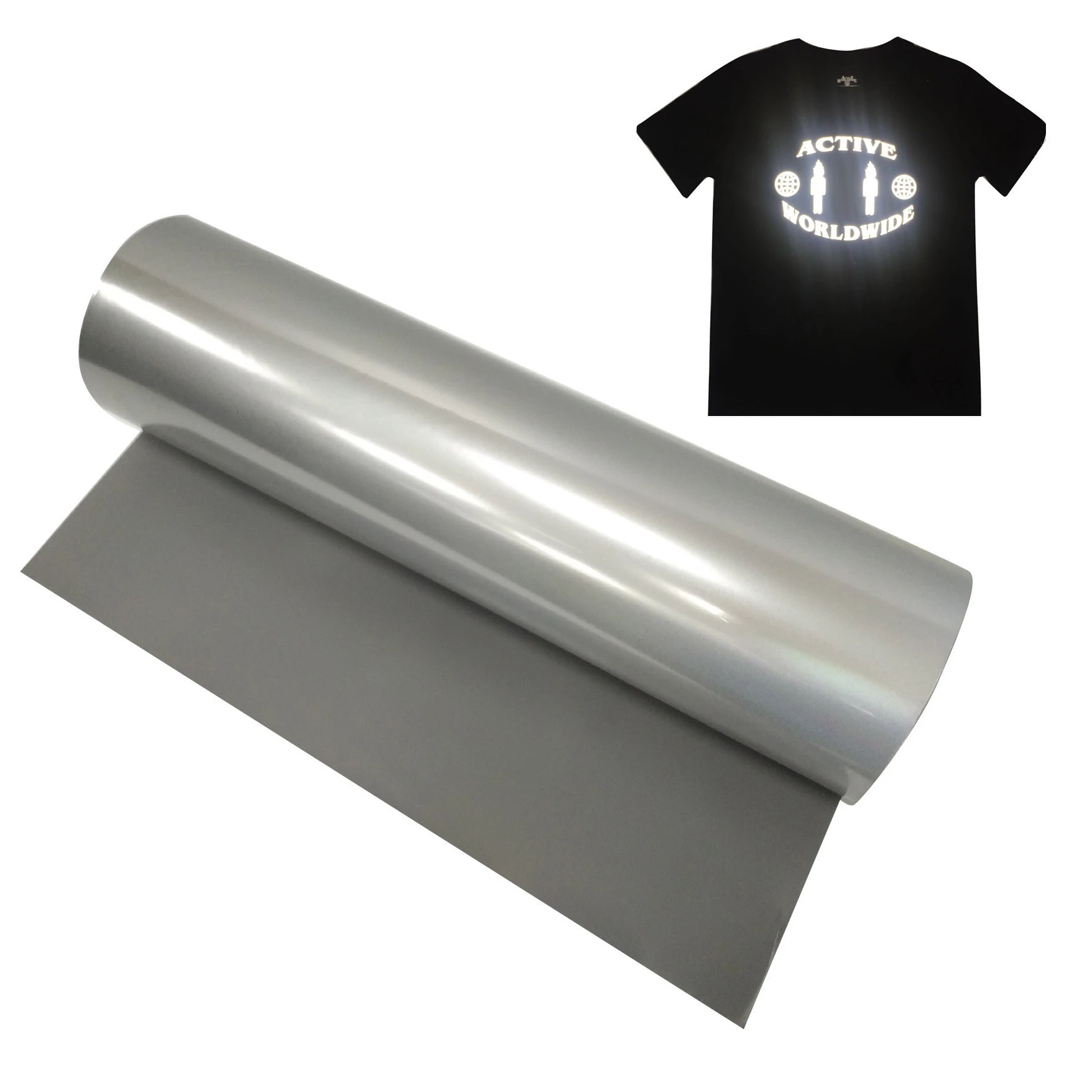Silver Gray  Reflective heat transfer vinyl film for reflective vinyl sticker rolls