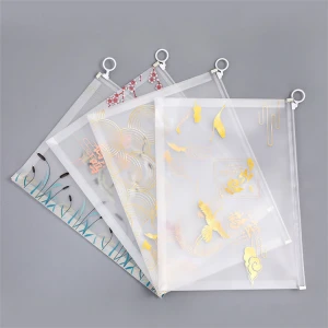 Simple Fashion pattern clear pp plastic file bag,Stationery office A4 document bag