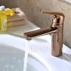 Single handle ceramic valve bathroom accessories rose gold basin faucet