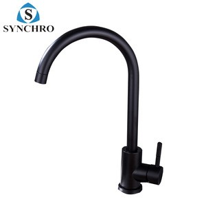 SKL-1309S Newest kitchen sink hot and cold water mixer taps single handle black round kitchen faucets