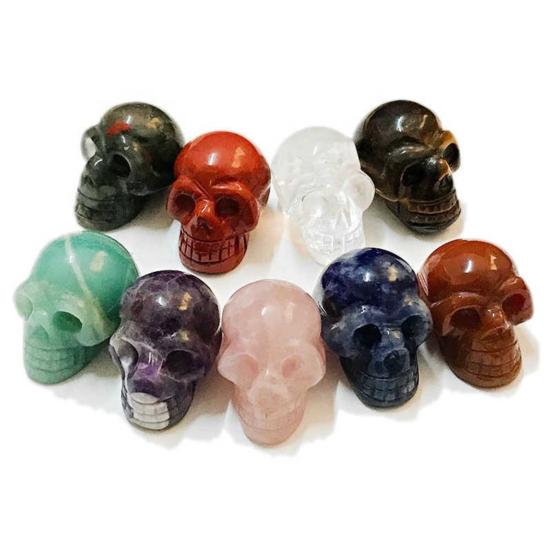 Skulls for Halloween!Natural gemstone carved skulls,skulls carvings for Halloween decor