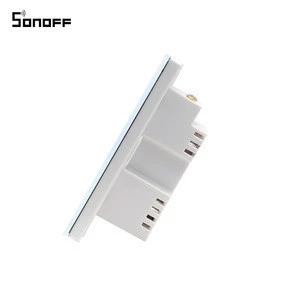 SONOFF T1 UK 3C Smart Touch Screen Wifi App RF Wireless Remote Control 3 Gang Wall Light  Glass Panel LED Backlight 3 Way Switch