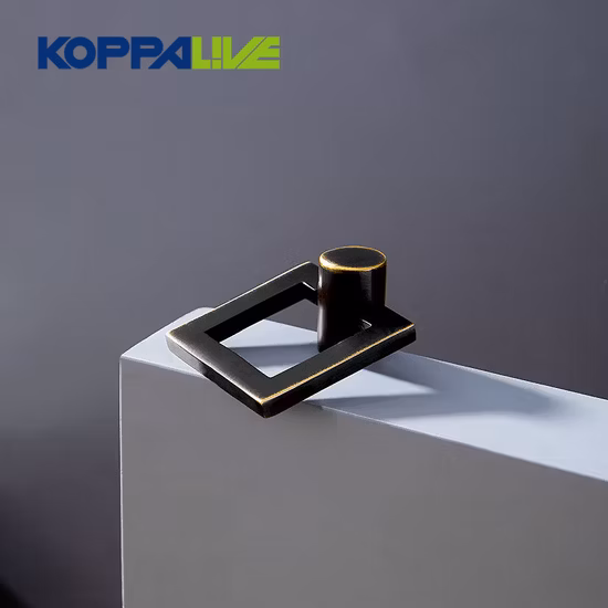 Koppalive Modern Matte Black Square Cabinet Knobs Solid Brass Drawer Pulls for Kitchen, Wardrobe, Office &amp; Furniture Handles