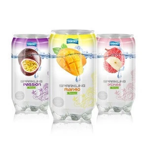 Sparkling drink with mango flavor in PET ccan