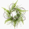 Spring 18inch wild flower wreath with fern leaves for door decoration