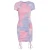 Import Spring summer women wear fashionable tie dye sexy short-sleeved O neck pleated tight fitting dress from China
