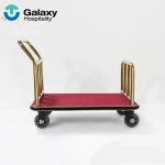 Stainless Steel 4 Wheel Hotel Durable Suit Case Luggage Trolley Cart