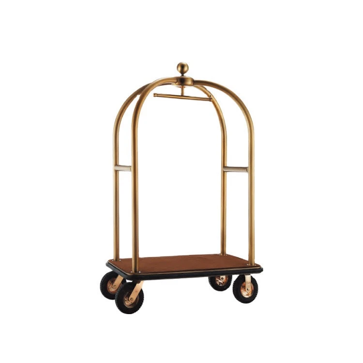 Stainless Steel Concierge Birdcage Trolley Parts Airport Luggage Cart