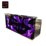 Standard size l shaped light up illuminated furniture bar standing front desk reception desk counter