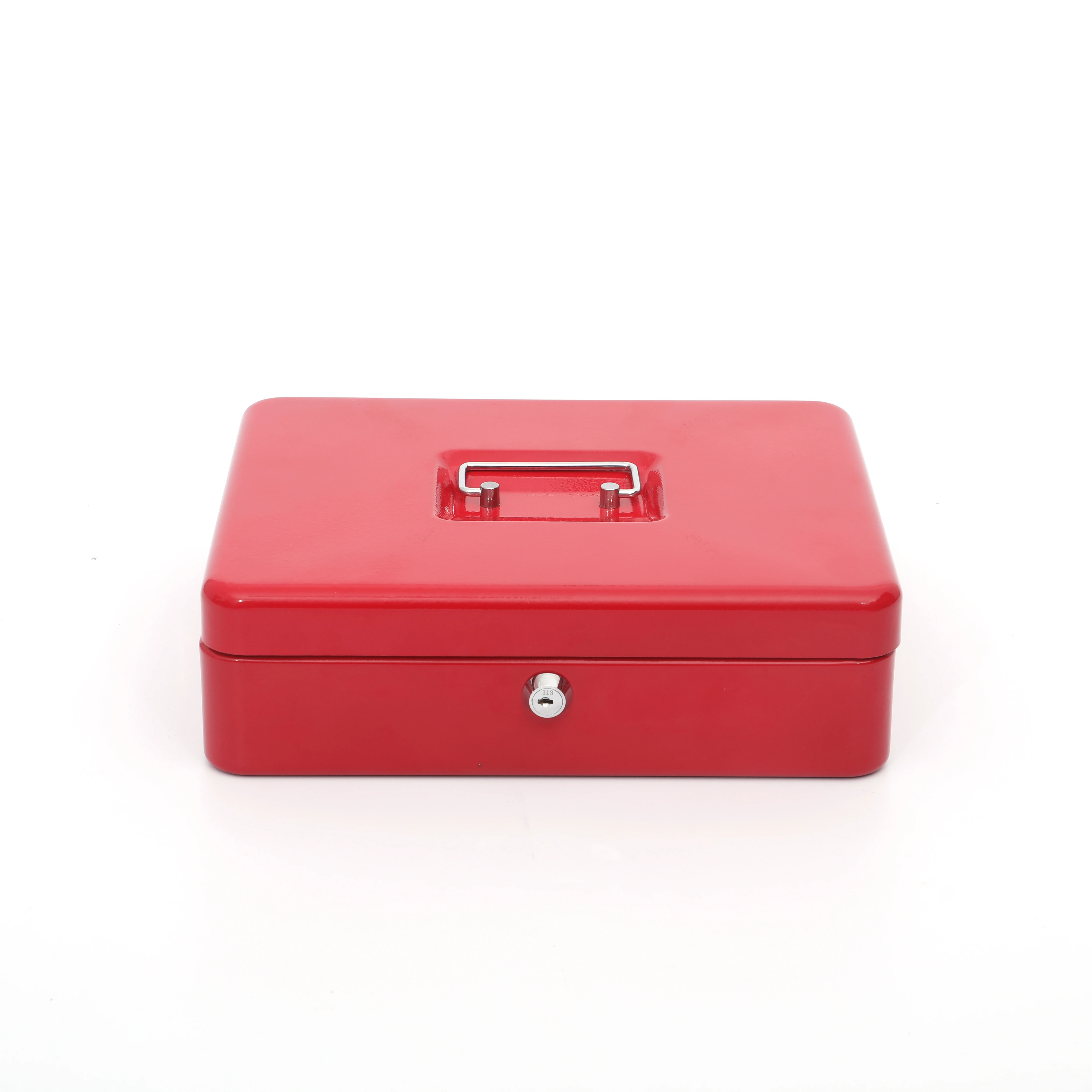 Stationery Offic 300*240*90 Square Protable Safety Steel Cash Box with Key Lock