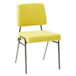 Steel Legs Dining Chairs With Back Modern Style Gold Wire Frame Dinning Chairs Restaurant Used Upholstered Ink Blue Chair