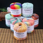 Summer fine thread with graded fancy yarn fashion hand woven thread 100% cotton thread  crochet yarn