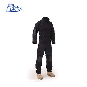Tactical black Uniform Men Military Shirt and Pants with Knee Elbow Pads