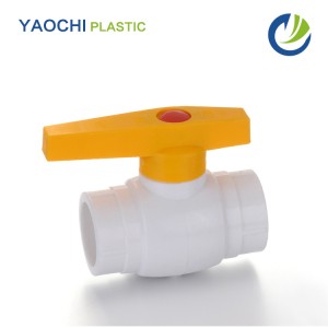 taizhou high quality white body yellow handle plastic fitting ppr ball valve